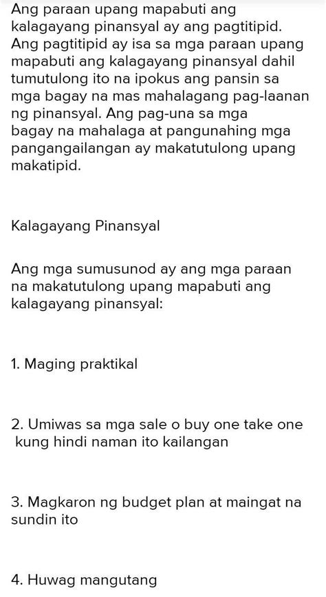 ano ang paraan upang mapabuti ang kalagayang pinansyal|Kalagayang Pinansyal – Paraan Upang Mapabuti Ito (+5 .